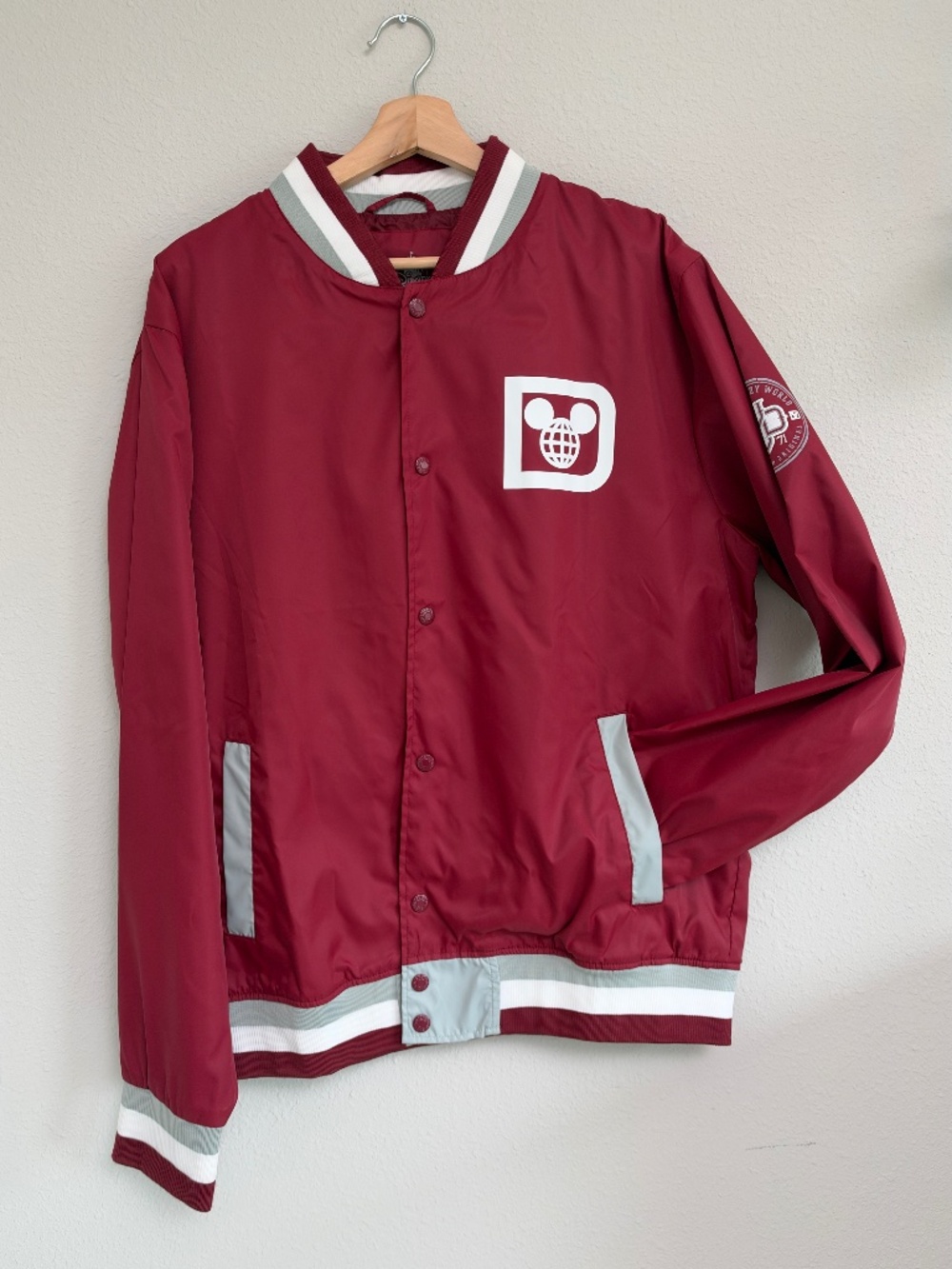 Disney Parks Walt Disney World Mickey Mouse 71 Varsity Bomber Jacket Men's L